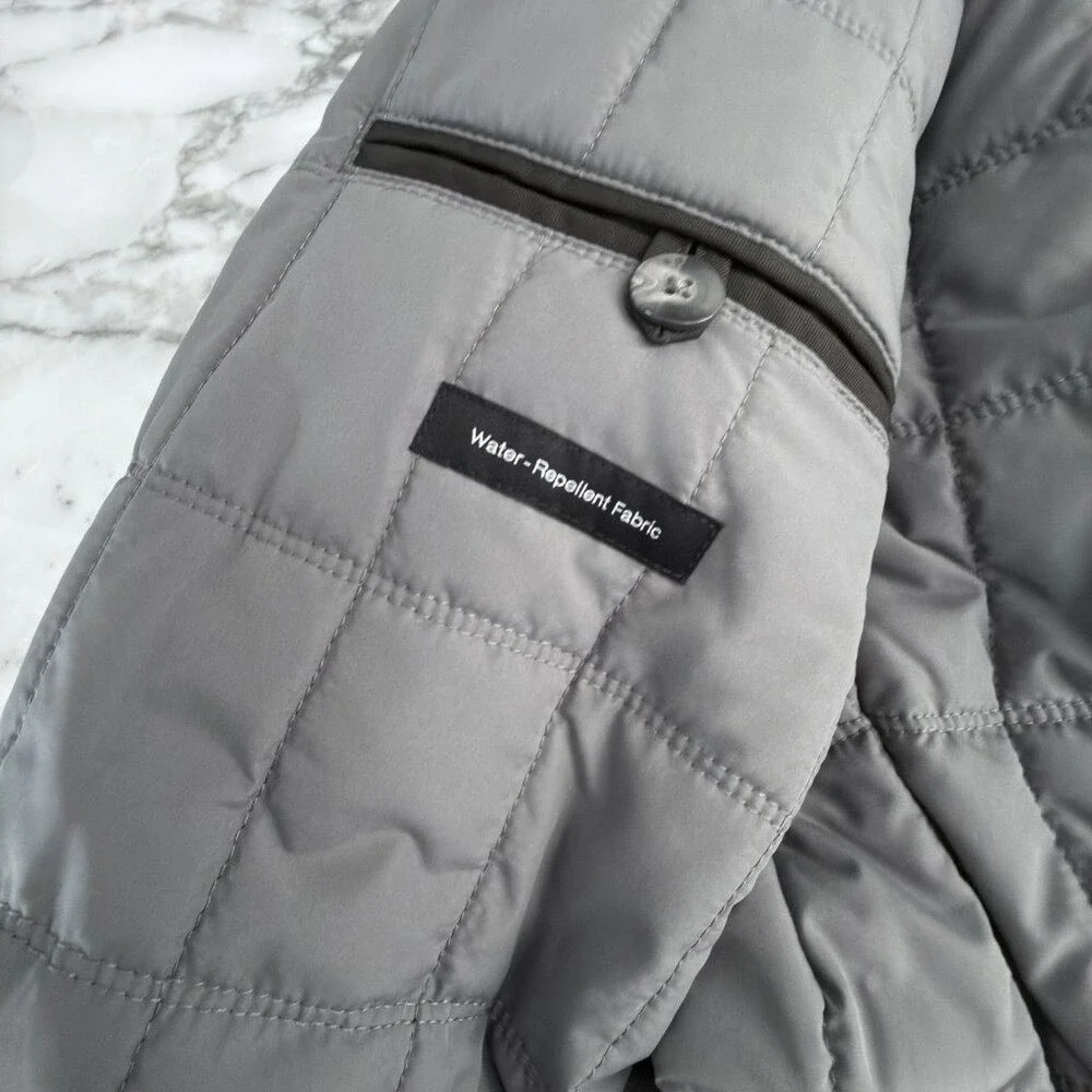 Hugo Boss Men's Dark Green‎ Centin Cotton Quilted Parka, Sizes 38